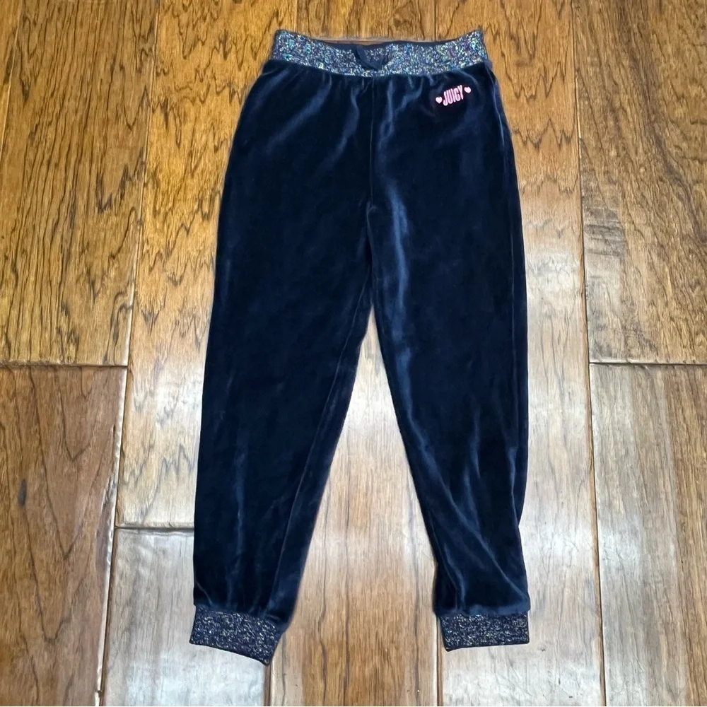 Juicy Couture velour velvet tracksuit with sparkle glitter trim pants